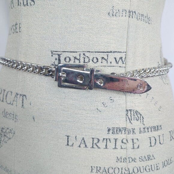 Vintage Ralph Lauren Chain Belt Small Silver Metal - Picture 2 of 9